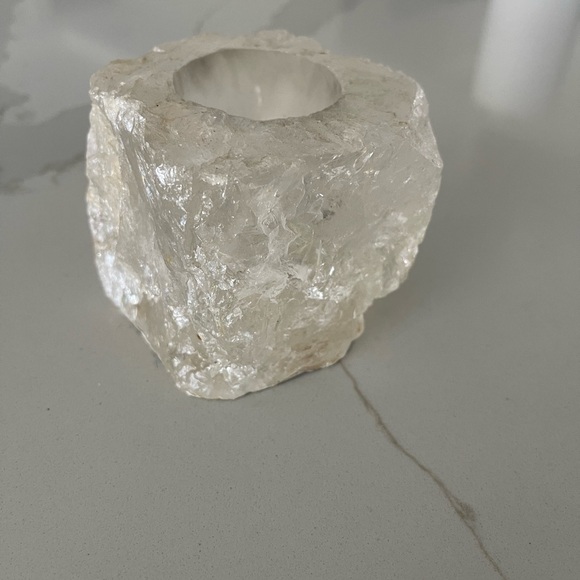 Rock Crystal Quartz Tea Light Candle Holder - Picture 4 of 8